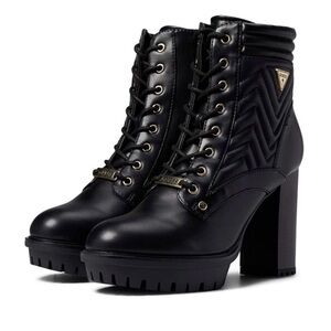 Guess Black Heeled Lace-Up Boots